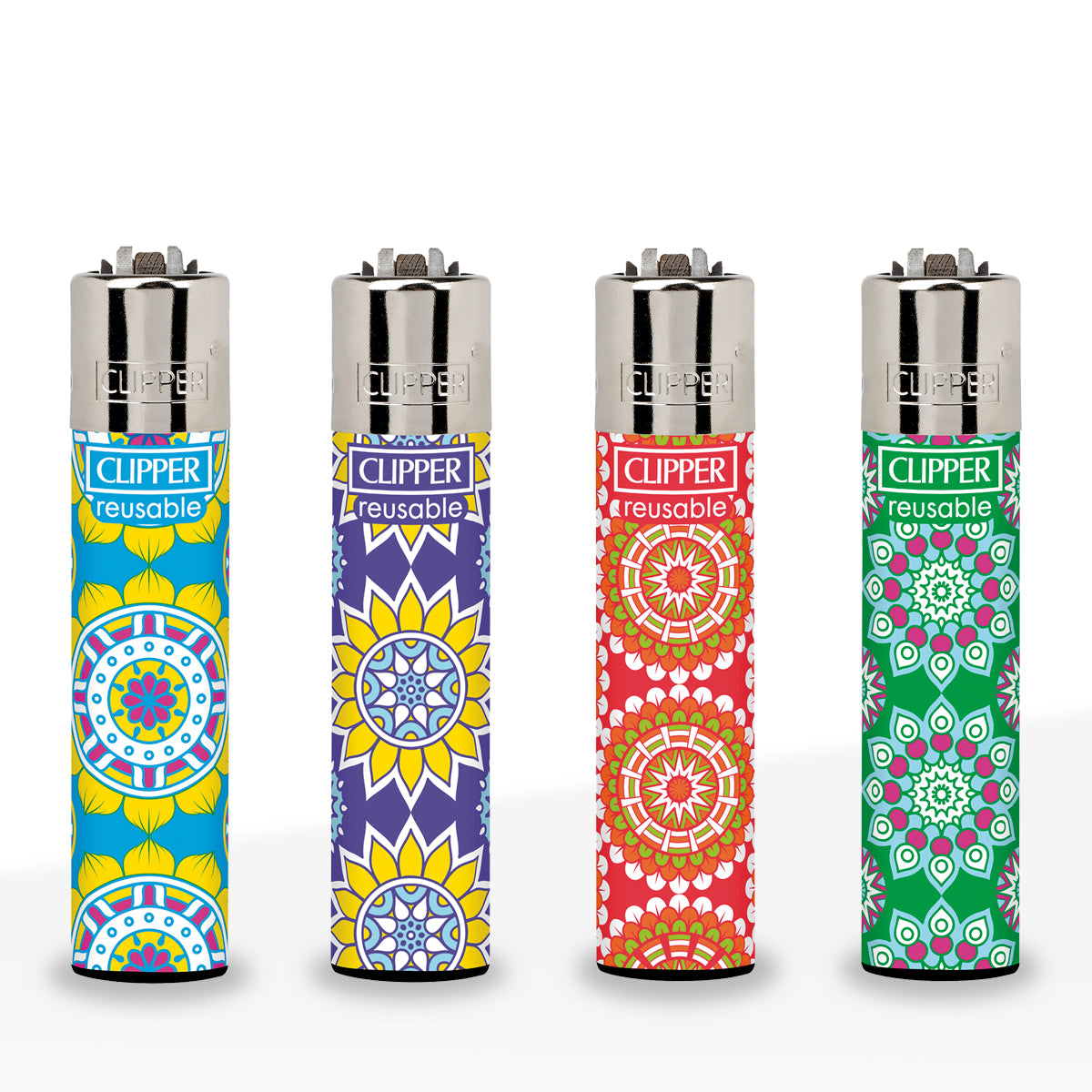 Clipper® | 'Retail Display' Geometric Flower Lighters | 48 Count