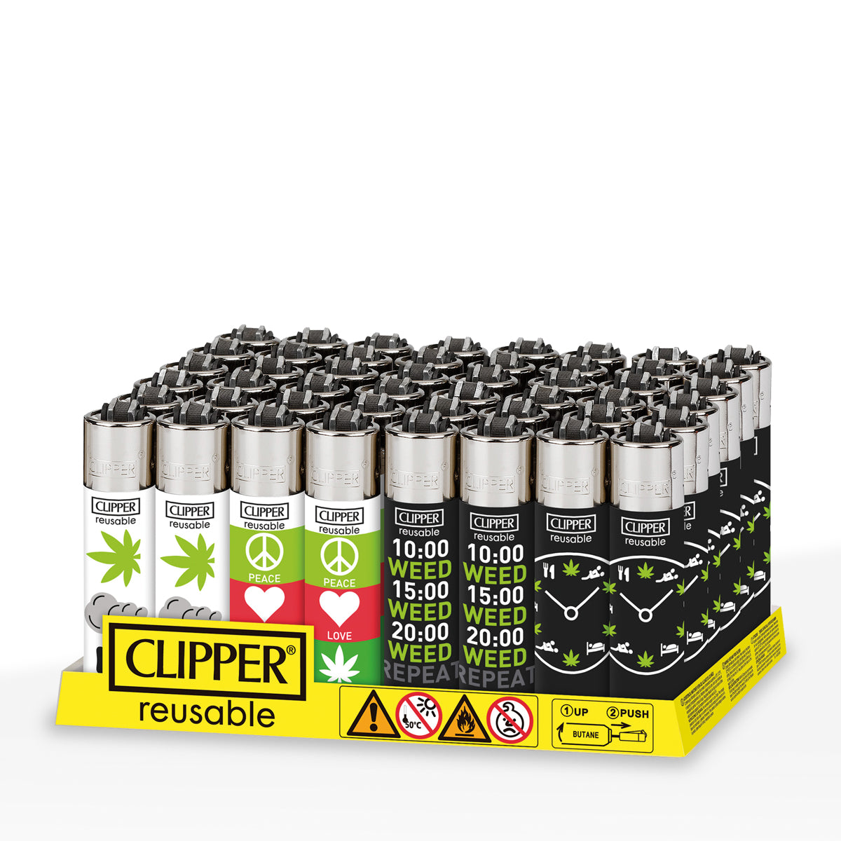 Clipper® | 'Retail Display' Leaf O'Clock Lighters | 48 Count