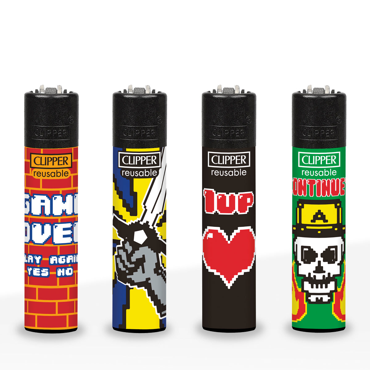 Clipper® | 'Retail Display' Game Over 1 Up Lighters | 48 Count
