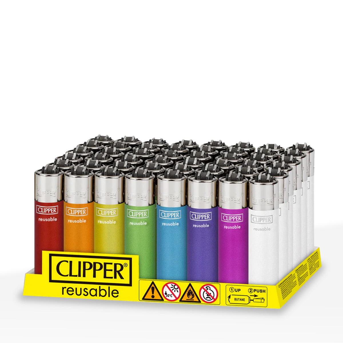 Clipper® Lighters | Crystal Rainbow Lighters | 48 Count - Biohazard Inc