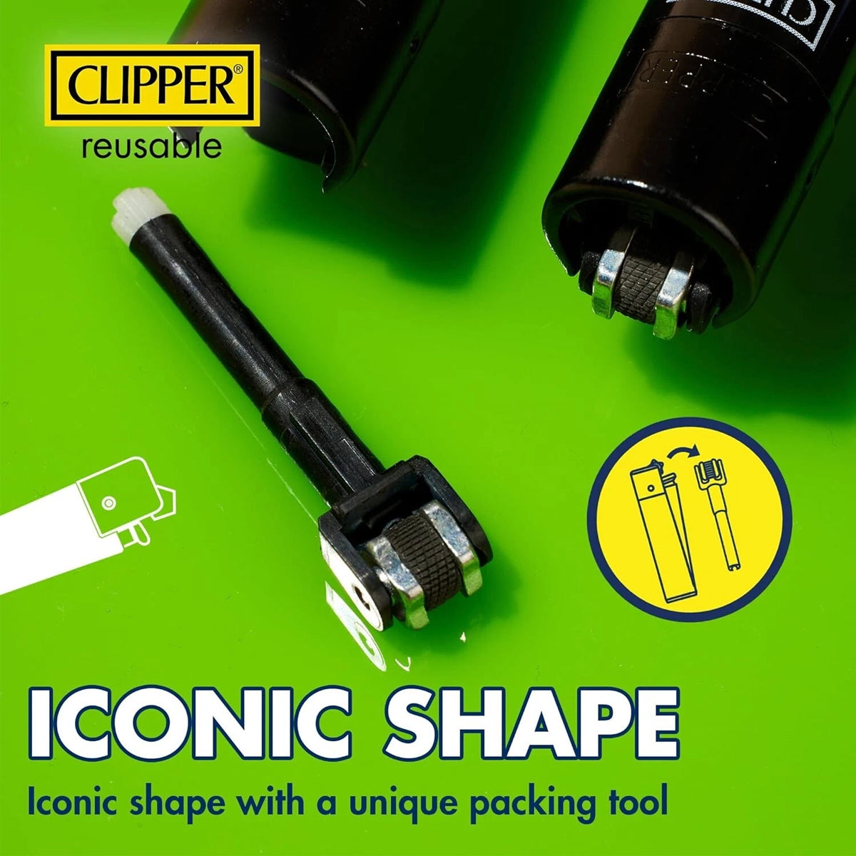 Clipper® Lighters | Zig-Zag Collection - Black & Orange | 48 Count