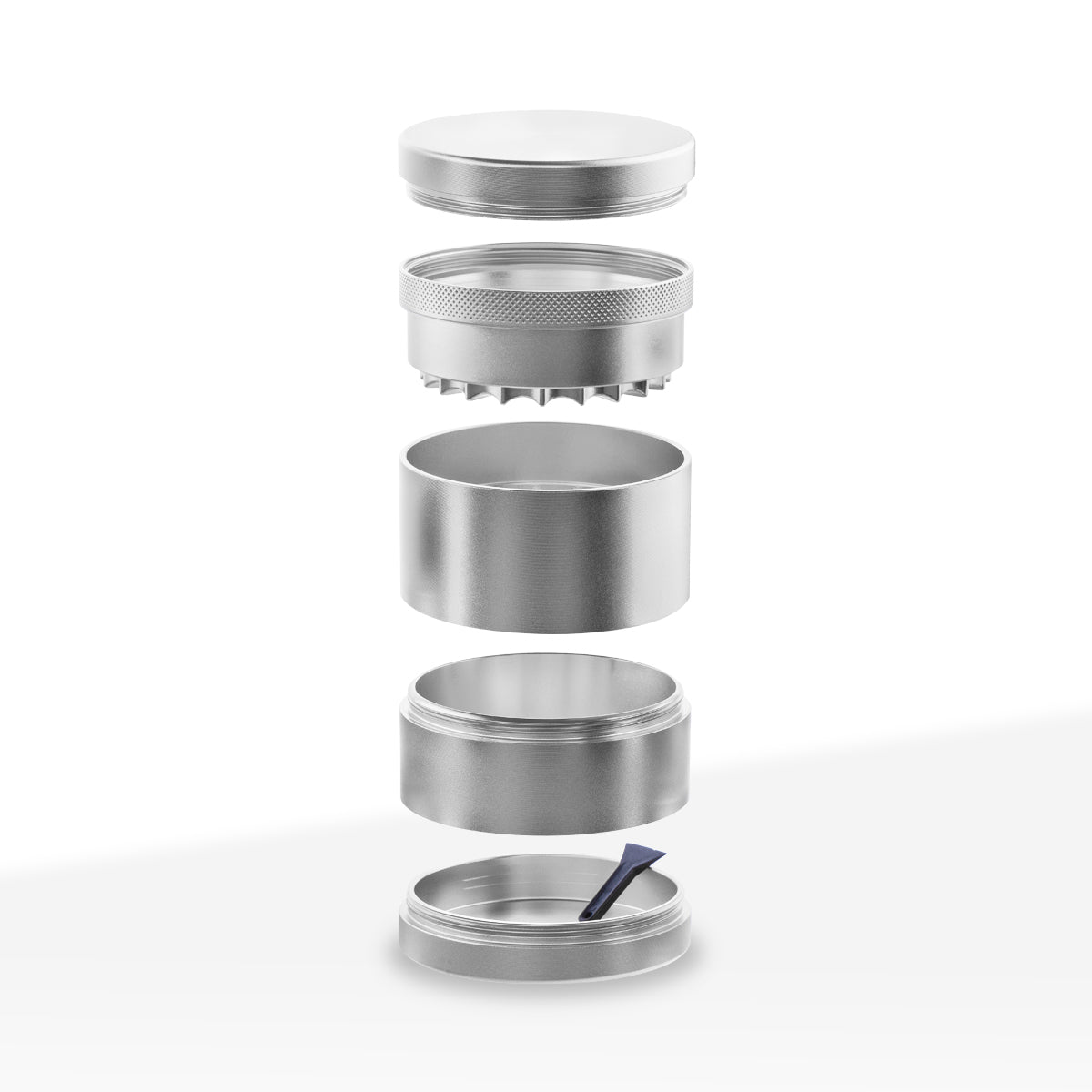 Herb Grinder | 5 Piece Wave Toothless | 2.5" / 63mm - Aluminum