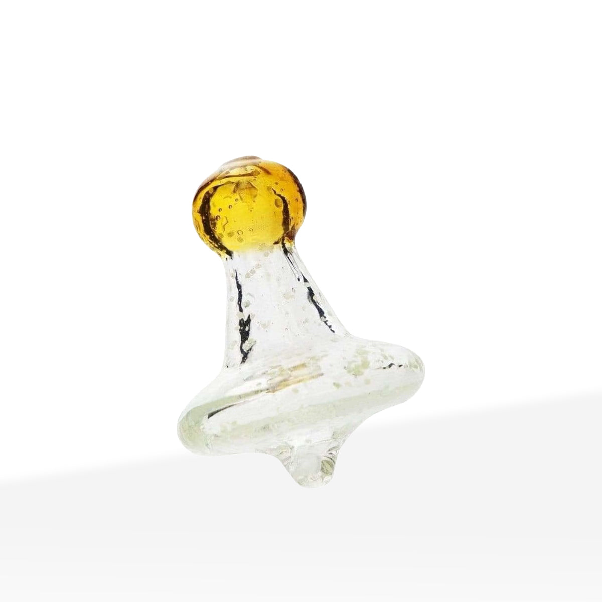 Carb Cap | Glow in the Dark Directional Marble Top Glass Carb Cap | Clear