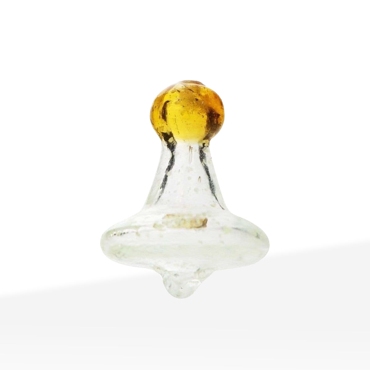 Carb Cap | Glow in the Dark Directional Marble Top Glass Carb Cap | Clear