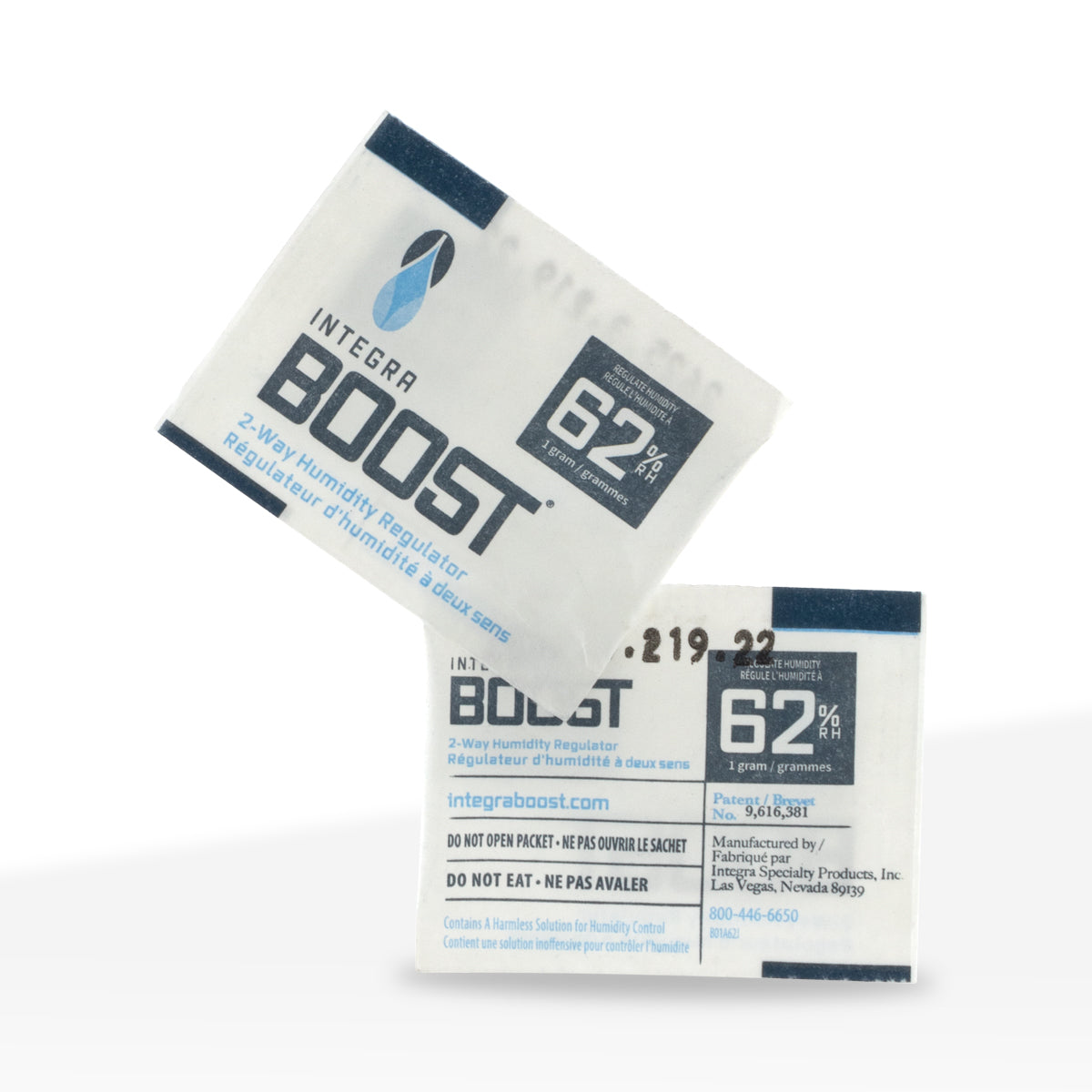 INTEGRA™ | BOOST Humidity Packs | 1 Gram - 62% - 100 Count - Biohazard Inc