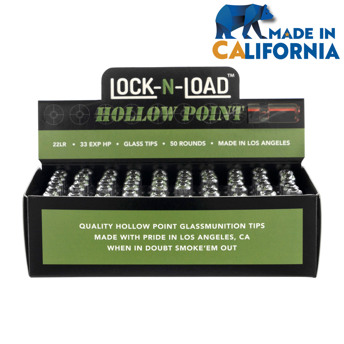 Lock-N-Load | Bullet Glass Tips | 50 Count - Various Sizes - Biohazard Inc - Small - 8mm - Model .22