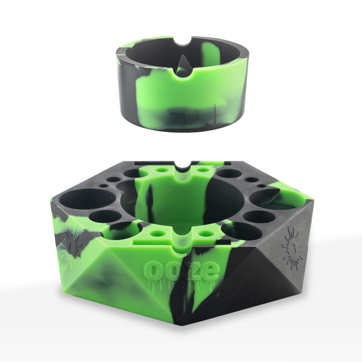 OOZE® | Silicone Banger Ashtray | Black & Green