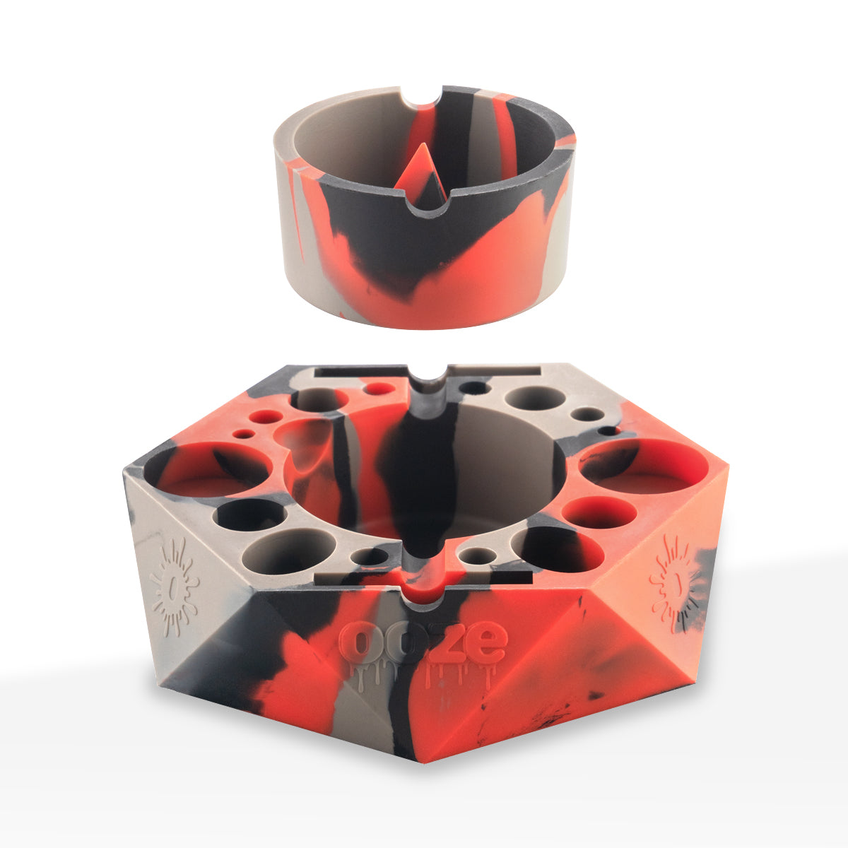 OOZE® | Silicone Banger Ashtray | Grey, Red & Black