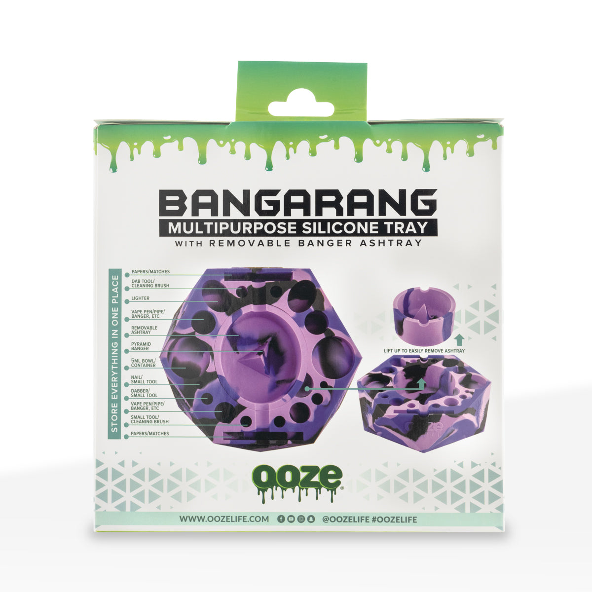 OOZE® | Silicone Banger Ashtray | Grey, Red & Black