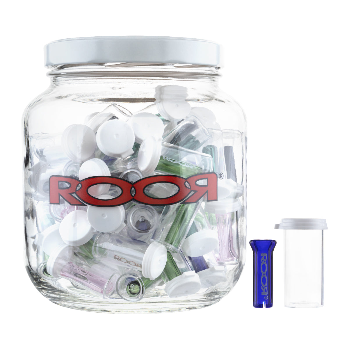 RooR® | 'Retail Display' Glass Tips | 8mm - Assorted Colors - 75 Count