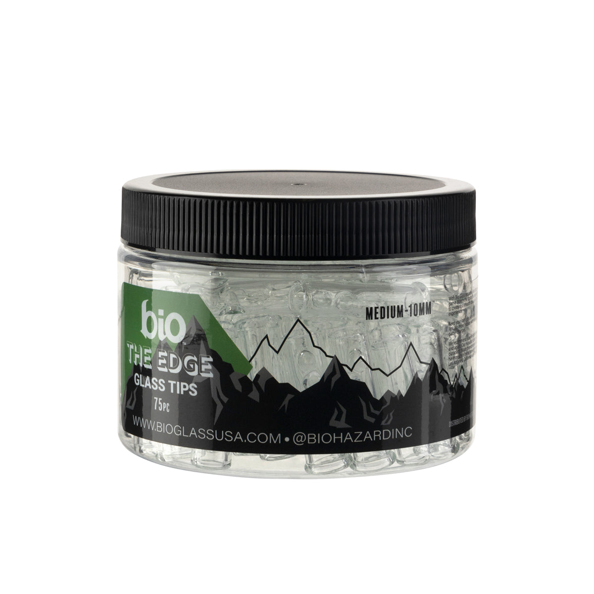 BIO Glass | 'The Edge' 2 Pokes Glass Tips | Various Sizes - 10mm - 75 Count - Biohazard Inc