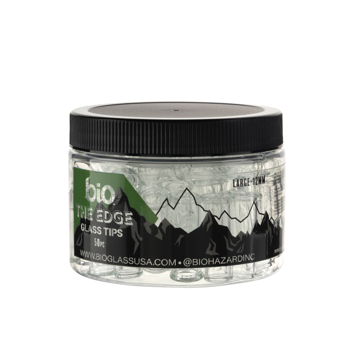 BIO Glass | 'The Edge' 2 Pokes Glass Tips | Various Sizes - 12mm - 50 Count - Biohazard Inc