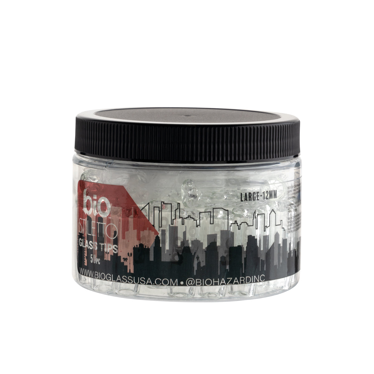 BIO Glass | Stiletto Cross Top Glass Tips | Various Sizes Glass Tips Bio Glass Medium - 12mm - 50 Count