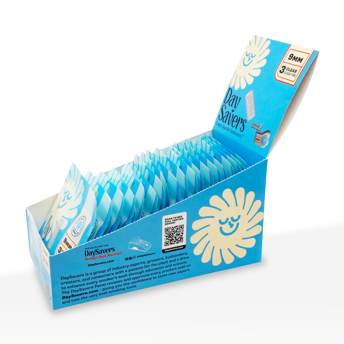 DaySavers | Filter Tips | Various Styles - 9mm - 20 Count - Biohazard Inc - Glass Filter Tips
