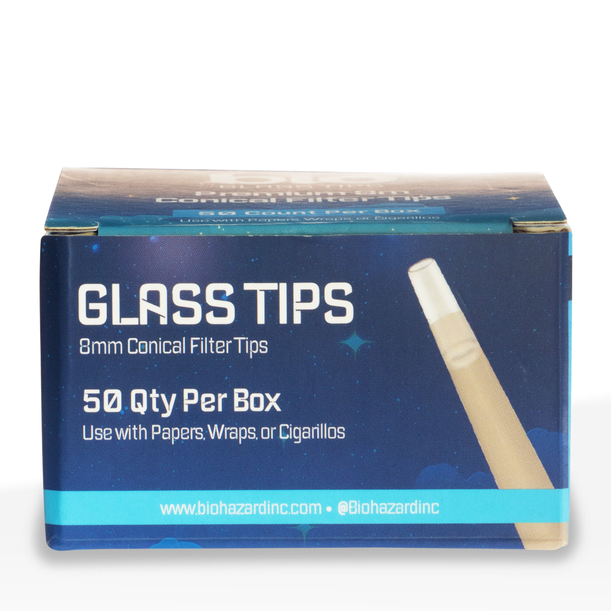 BIO Glass | Conical Glass Filter Tips | 8mm - 50 Count - Biohazard Inc