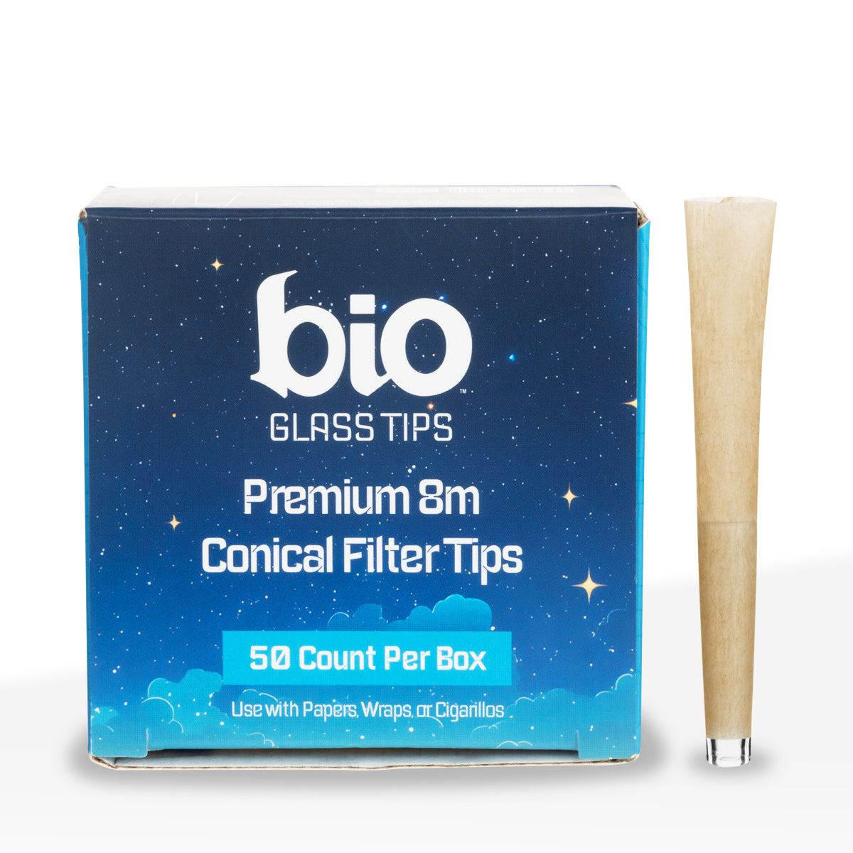 BIO Glass | Conical Glass Filter Tips | 8mm - 50 Count - Biohazard Inc