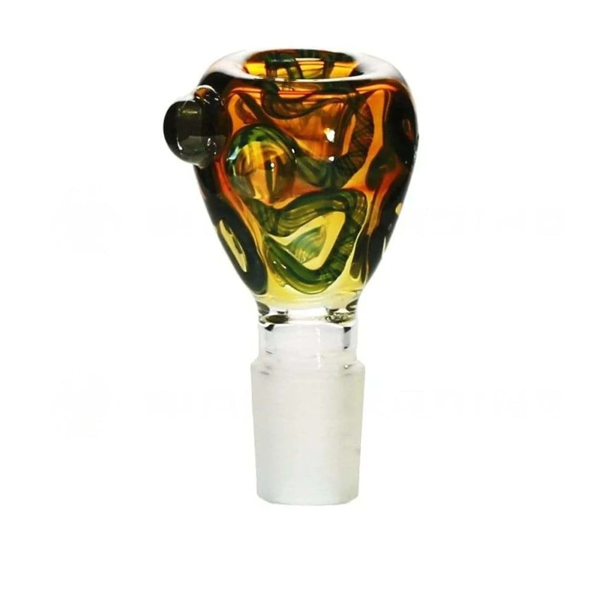 Bowl | Worked Lattachino Silver Fumed Hash Bowl | 19mm - Glass - Assorted Colors