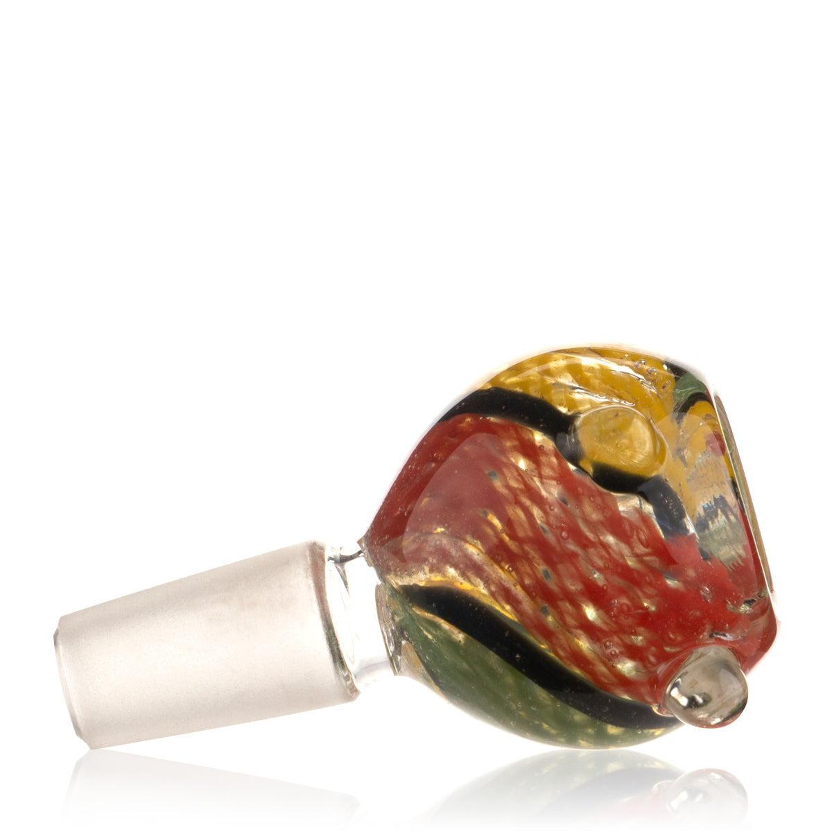 Bowl | Rasta Swirl Marbles Glass Bowl | 14mm - Rasta