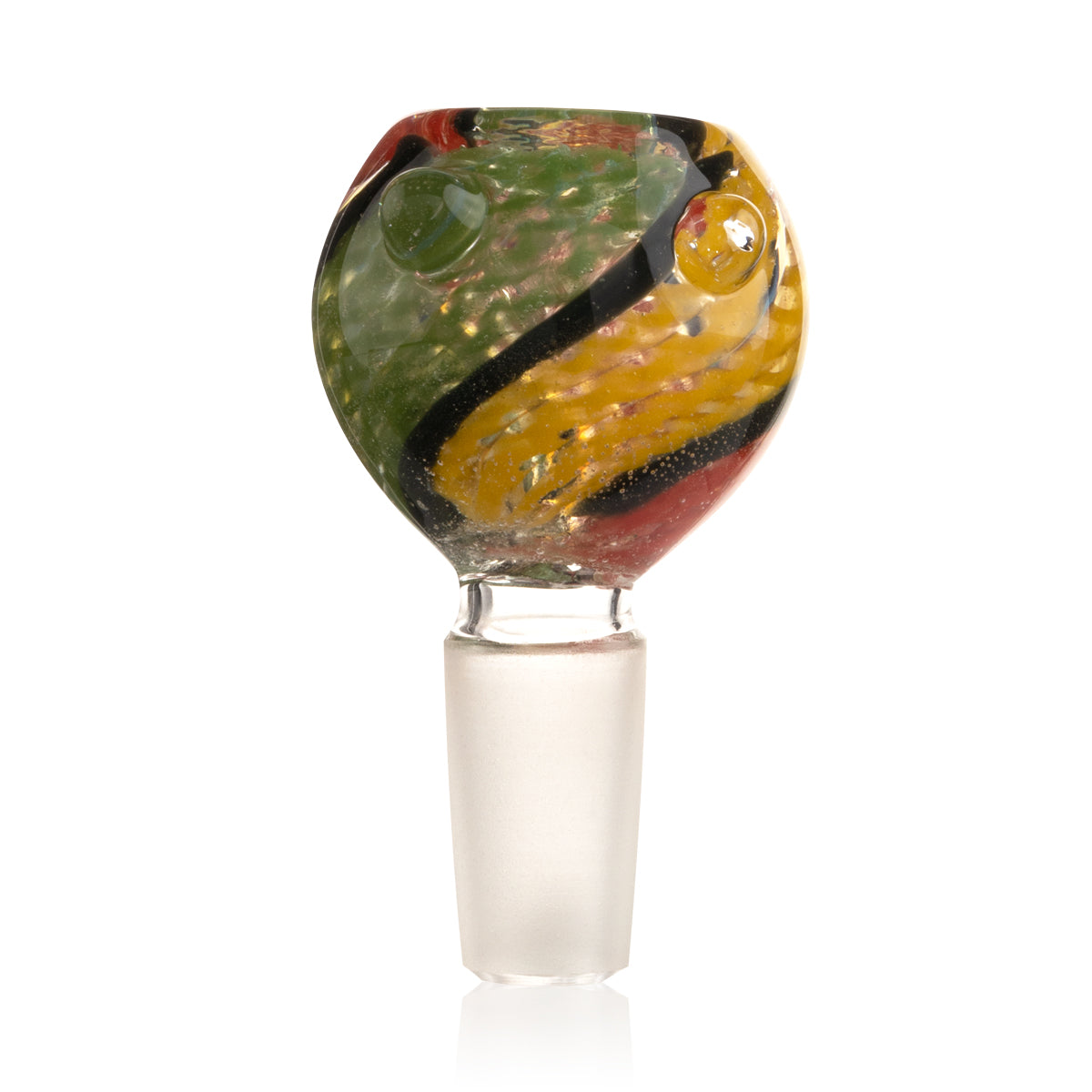 Bowl | Rasta Swirl Marbles Glass Bowl | 14mm - Rasta