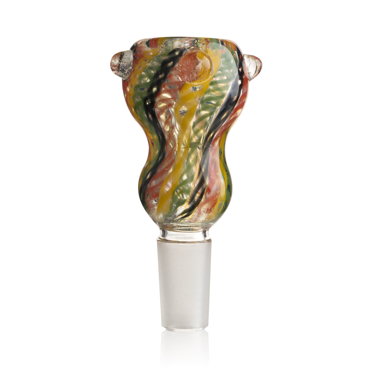 Bowl | Hourglass Rasta Swirl Stripe White Lattacino | 14mm - Rasta