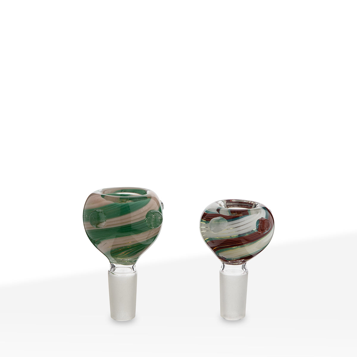 Bowl | Candy Cane Swirl Frit Bowl | 14mm - Assorted Colors 5 Count