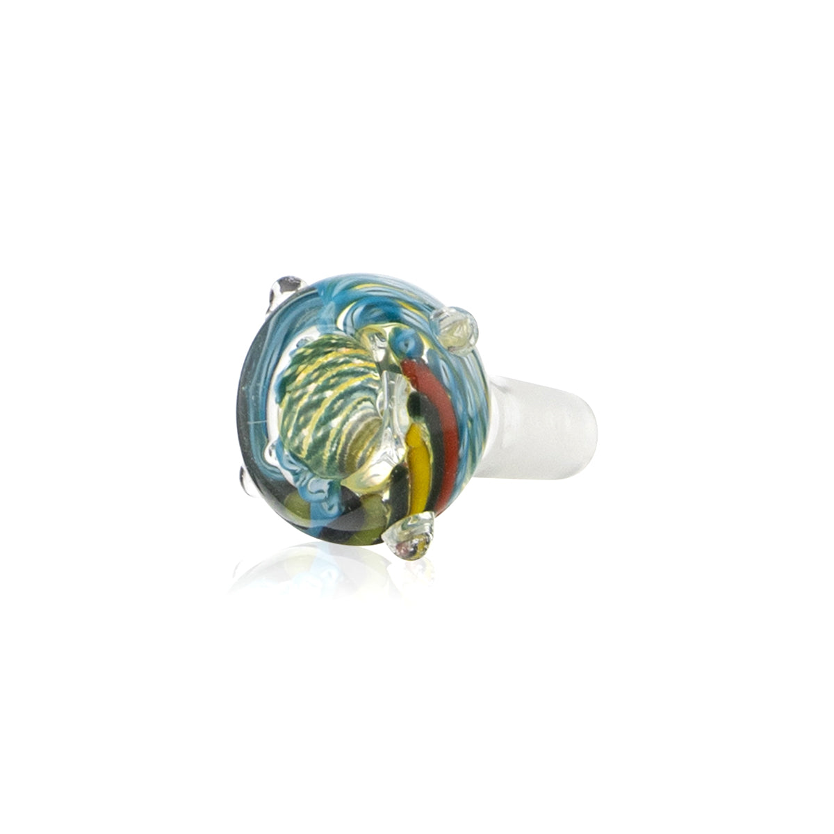 Bowl | Lattichino Striped Glass Bowls | 14mm - Assorted Colors - Various Counts - 5 Pack - Single Pack - 1 Pack - Biohazard Inc