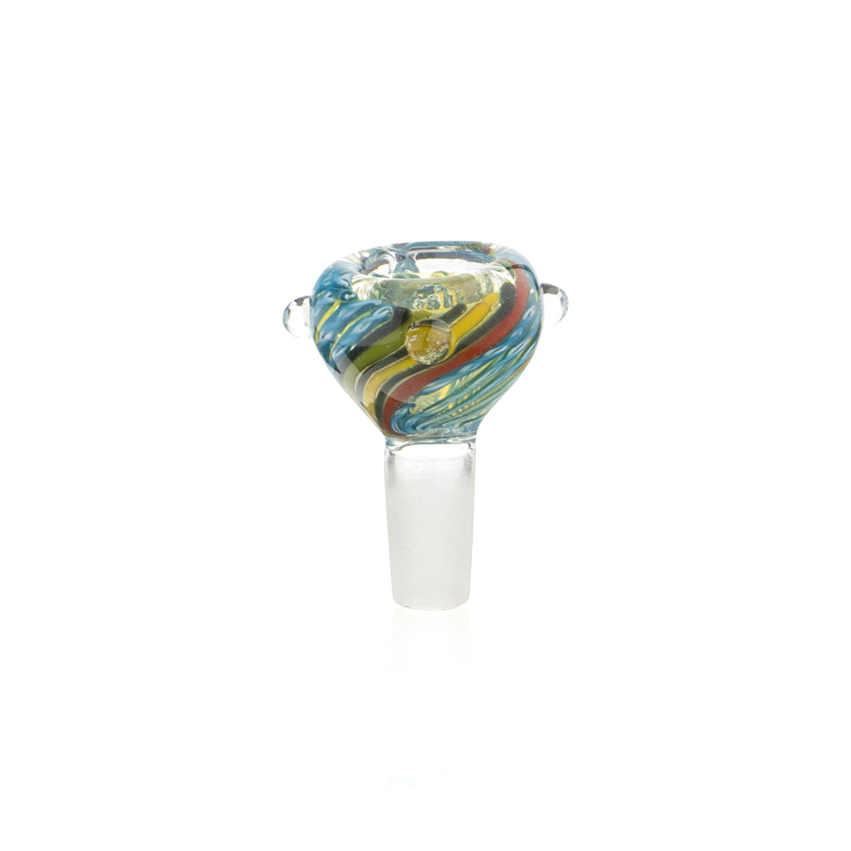 Bowl | Lattichino Striped Glass Bowls | 14mm - Assorted Colors - Various Counts - 5 Pack - Single Pack - 1 Pack - Biohazard Inc