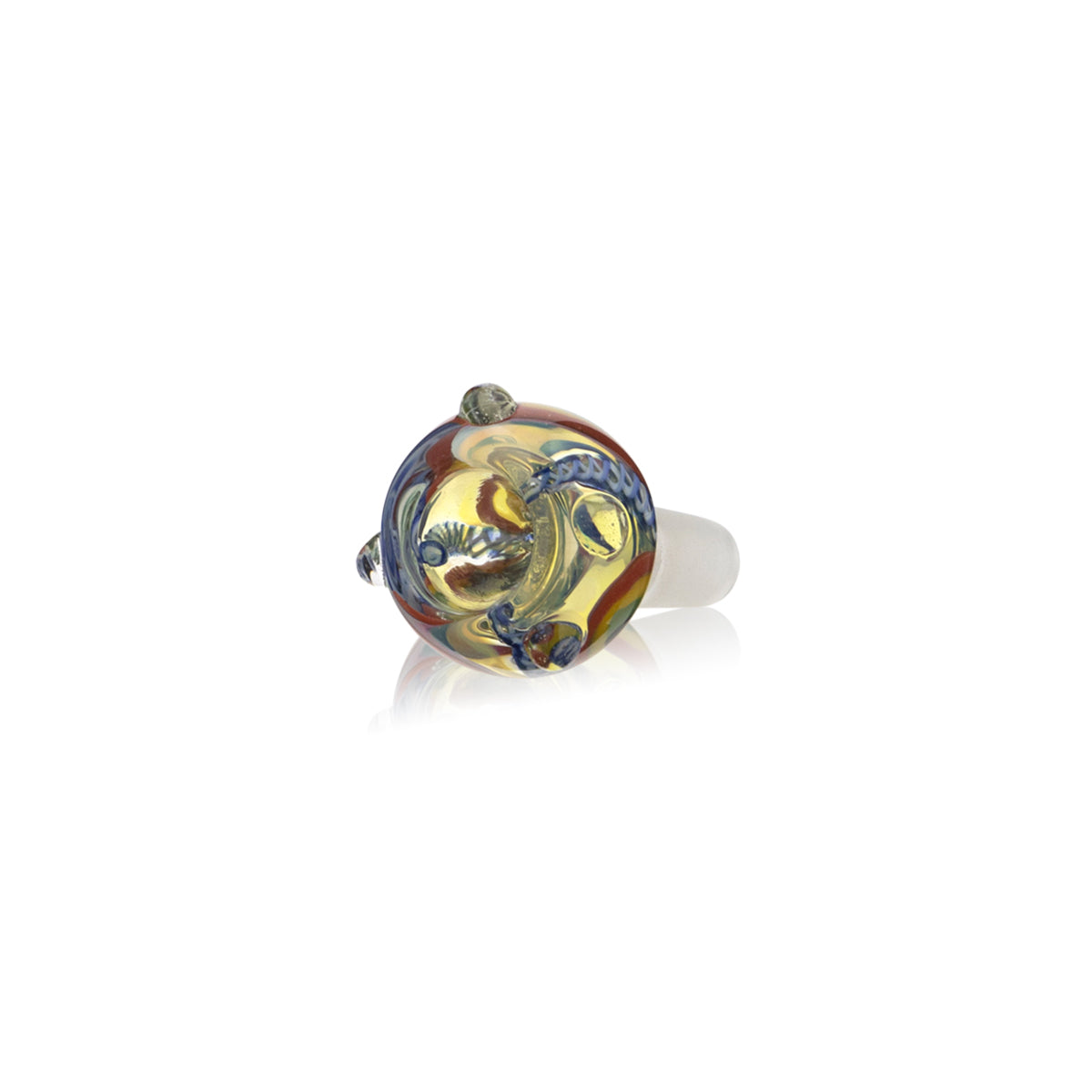 Bowl | Rasta Flower Glass Bowls | 14mm - Rasta - 3 Count