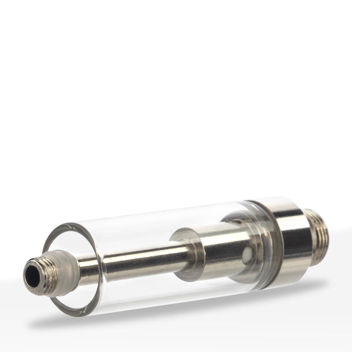 Glass / Metal Ceramic Coil 1ml Cartridge w/ White Ceramic Mouth Tip - 100 Count Vape Cartridge | Ceramic Coil w/ White Tip | 1g - Screw On - 100 Count - Biohazard Inc