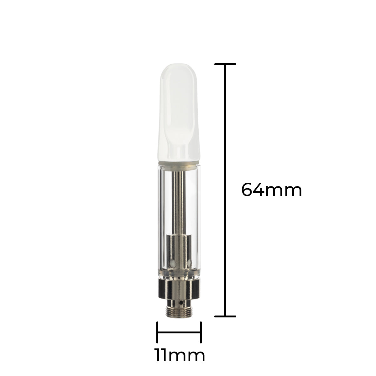 Vape Cartridge | Ceramic Coil w/ White Tip | 1g - Screw On - 100 Count - Biohazard Inc