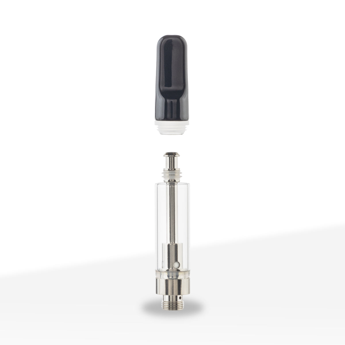 Vape Cartridge | Ceramic Coil w/ Black Flat Tip 1.5mm Aperture (510 Thread) | 1mL - Press On - 100 Count - Biohazard Inc