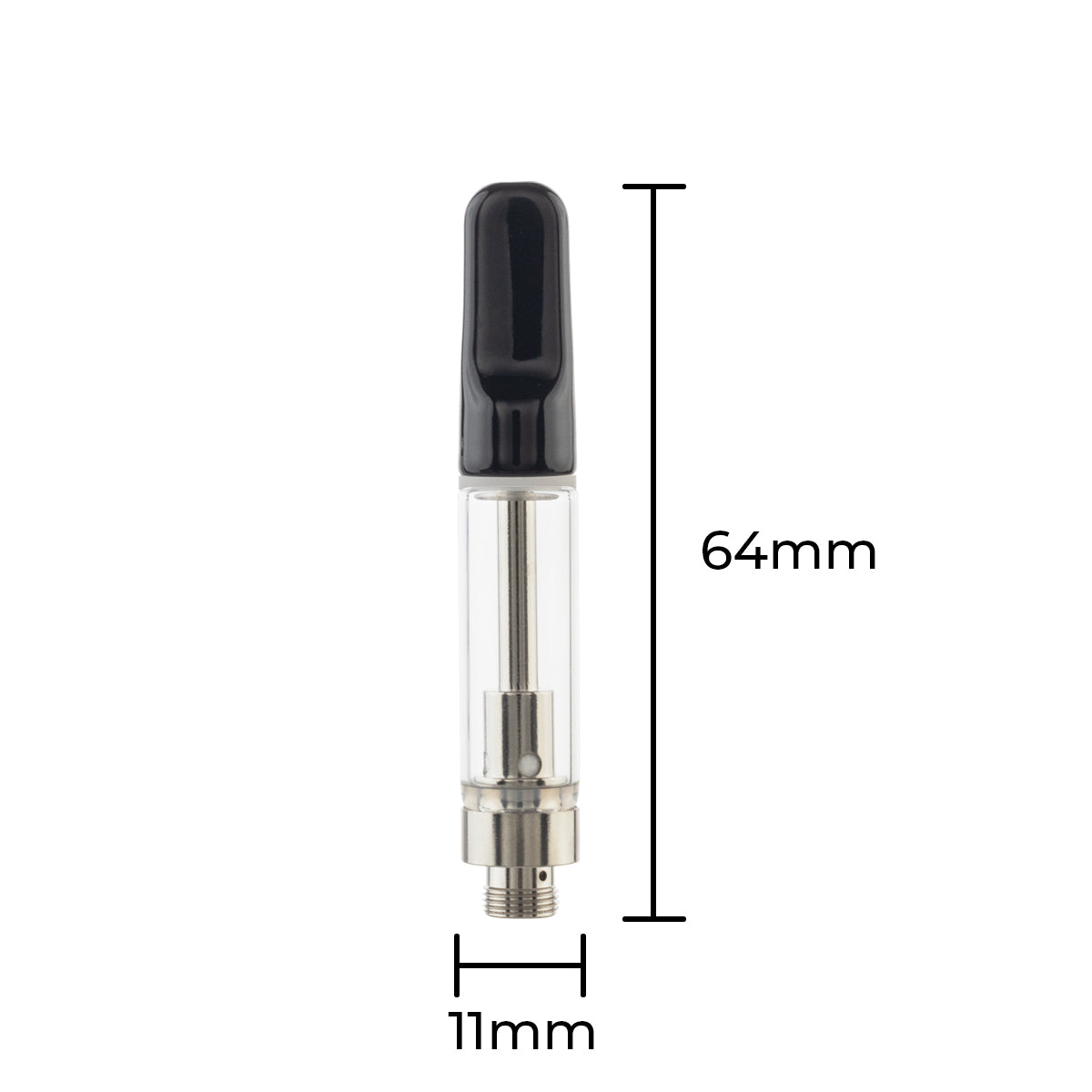 Vape Cartridge | Ceramic Coil w/ Black Flat Tip 1.5mm Aperture (510 Thread) | 1mL - Press On - 100 Count - Biohazard Inc