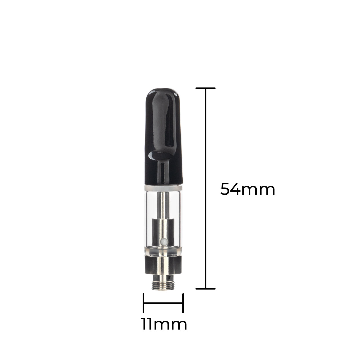 Vape Cartridge | Ceramic Coil w/ Black Flat Tip (510 Thread) | 0.5ml - Press On - 100 Count Biohazard Inc