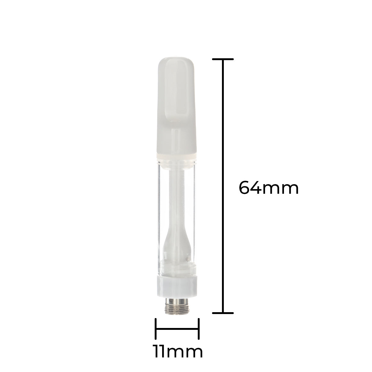 Vape Cartridge | Ceramic Coil w/ White Flat Tip (510 Thread) | 1mL - Press On - 100 Count Biohazard Inc