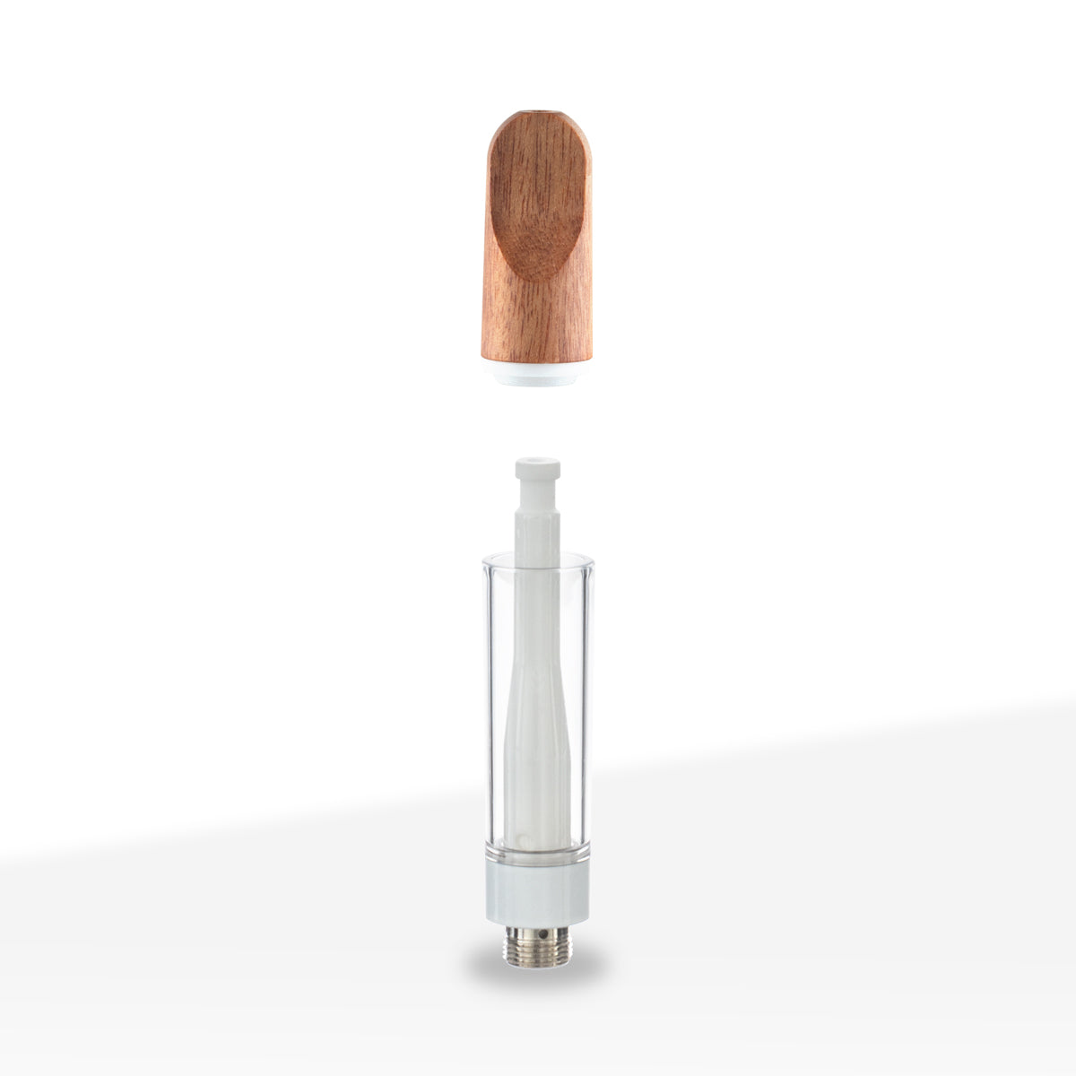 Vape Cartridge | Ceramic Coil w/ Wooden Flat Tip (510 Thread) | 1mL - Press On - 100 Count Biohazard Inc