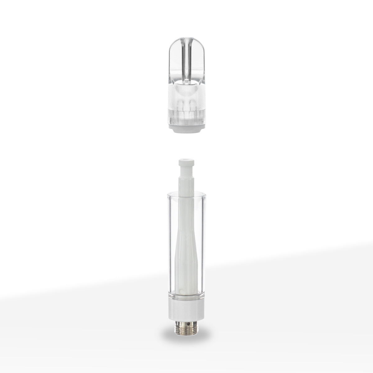 510 Vape Cartridge | Full Ceramic with Clear Plastic Mouth Tip | 1mL - Press On - 100 Count - Biohazard Inc