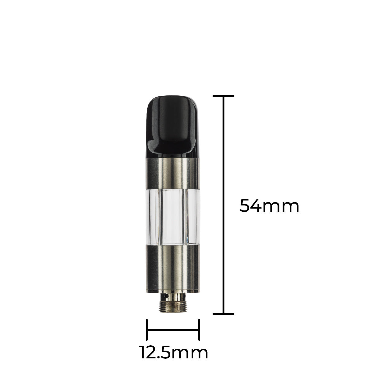 510 Vape Cartridge | Postless with Black Mouth Tip | 0.5g - Press On - 100 Count - Biohazard Inc