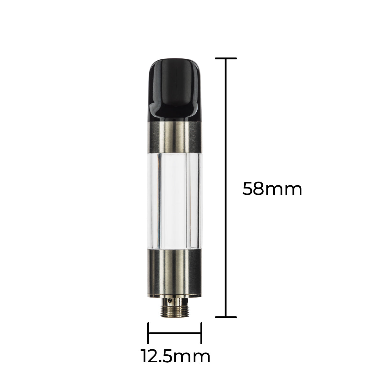 510 Vape Cartridge | Postless with Black Mouth Tip | 1g - Press On - 100 Count - Biohazard Inc