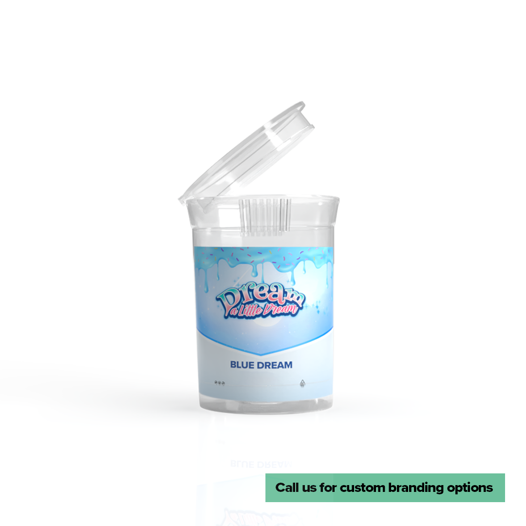 Plastic Pop Top Bottles | 6 Dram - 1 Gram - 600 Count - Various Colors - Label - Biohazard Inc