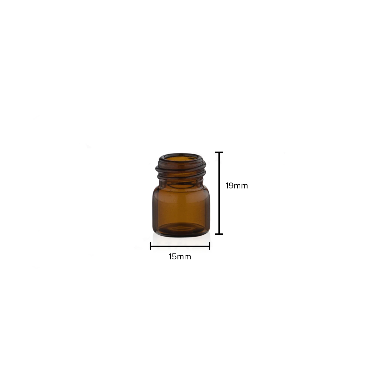 American Glass Vial | Oil Vial 13/425 Thread | 19mm - Amber - 144 Count - Biohazard Inc