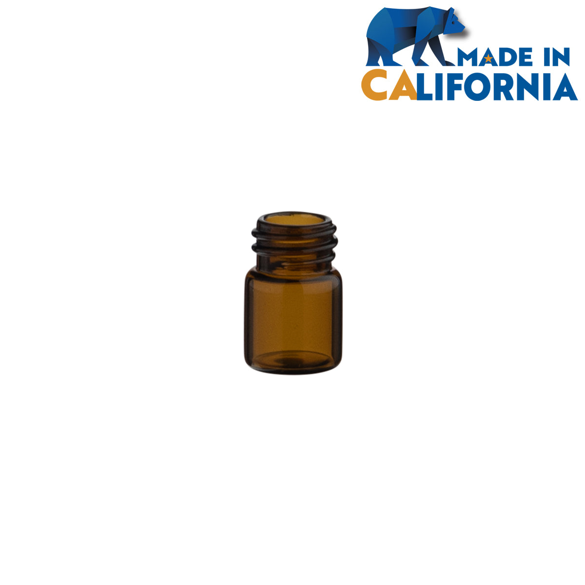 Glass Vials | Amber Glass Vial | 13mm - 1/2 Dram - 144 Count Glass Vial - Biohazard Inc