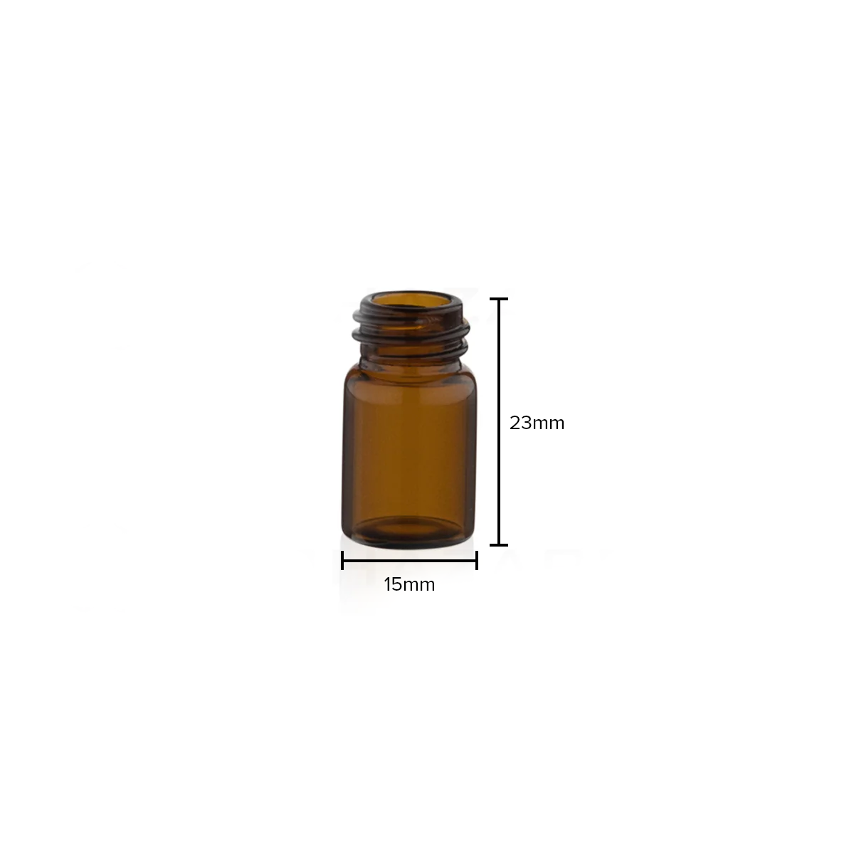 American Glass Vial | Oil Vial 13/425 Thread | 27mm - Amber - 144 Count - Biohazard Inc