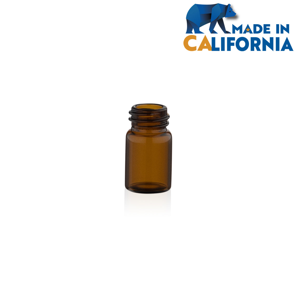 American Glass Vial | Oil Vial 13/425 Thread | 27mm - Amber - 144 Count - Biohazard Inc