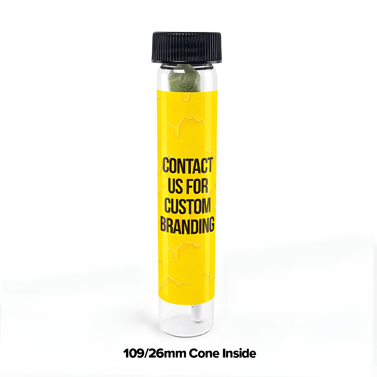 Glass Vial | Clear Glass Blunt Pre-Roll Tube | 22mm - 110mm - 144 Count Biohazard Inc