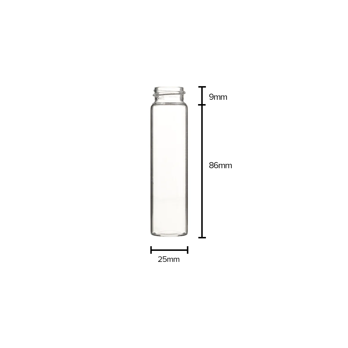 Glass Vial | Clear Glass Pre-Roll Tube | 22mm - 95mm - 169 Count Glass Vial Biohazard Inc