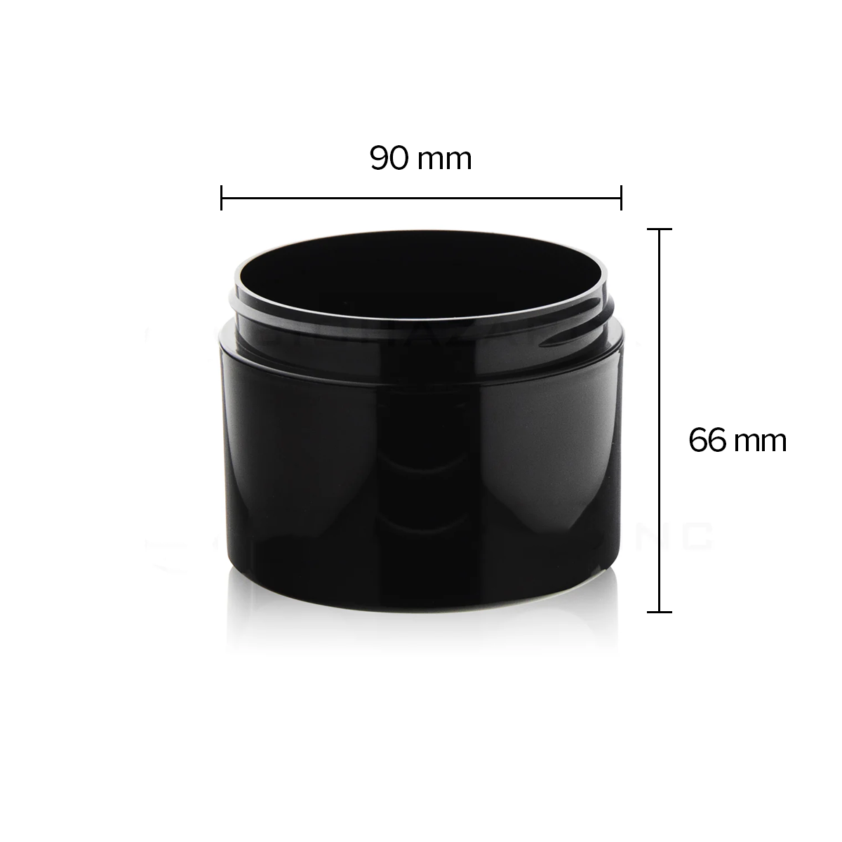 Plastic Jar | Straight Sided Double Wall Plastic Jars - Black | 89mm - 8oz - 245 count Plastic Jar Biohazard Inc
