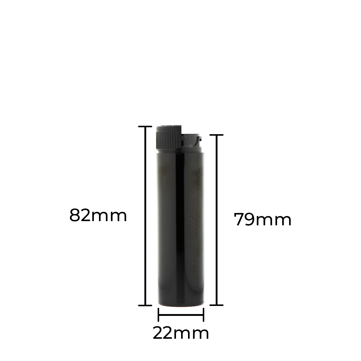 Child Resistant | Push & Turn Vape Cartridge Black Tubes w/ Black Caps | 78mm - 600 Count - Biohazard Inc