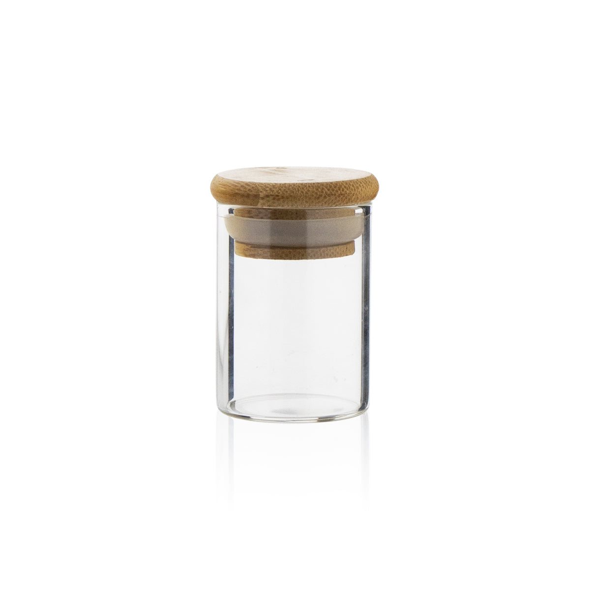Stash Weed Jar | Straight Sided w/ Wooden Lid | 1oz - Clear - 200 Count - Biohazard Inc