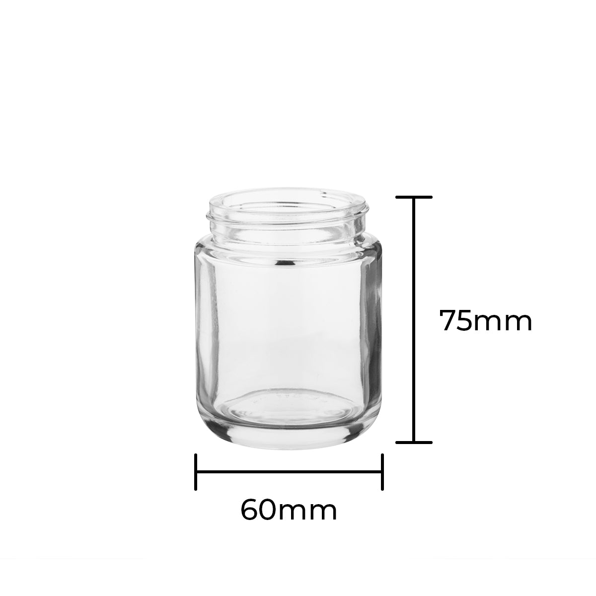 Glass Jars | Rounded Base 53/400 Thread | 5oz - Clear - 32 Count - Biohazard Inc
