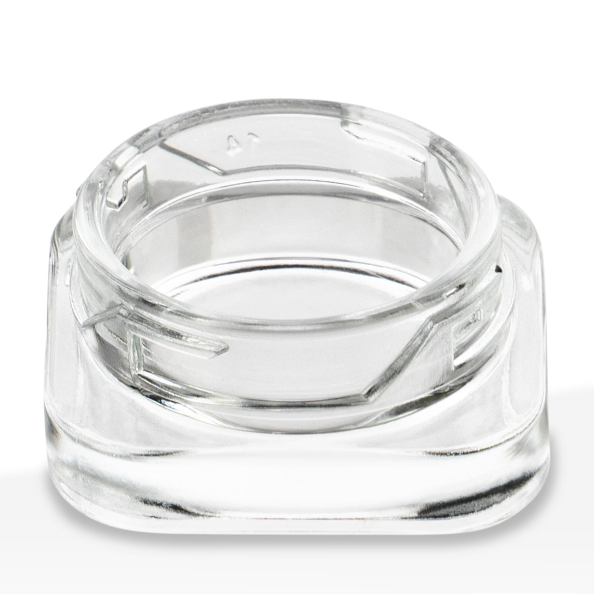 Glass Concentrate Jar | Child Resistant Square w/ Caps | 9ml - Various Colors - 250 Count - Biohazard Inc - Clear Jar with White Cap